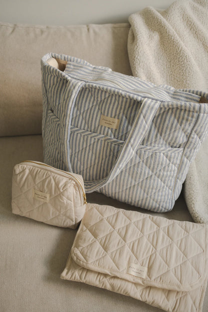 Sac à couche en coton biologique collection rayée - Dans le sac