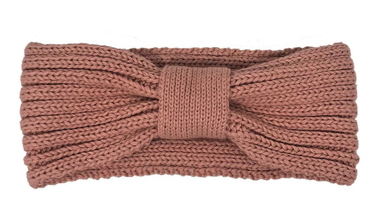 Bandeau de tête en tricot - Rose Vintage - LP APPAREL - Boutique friperie le placard de Jeanne et cie