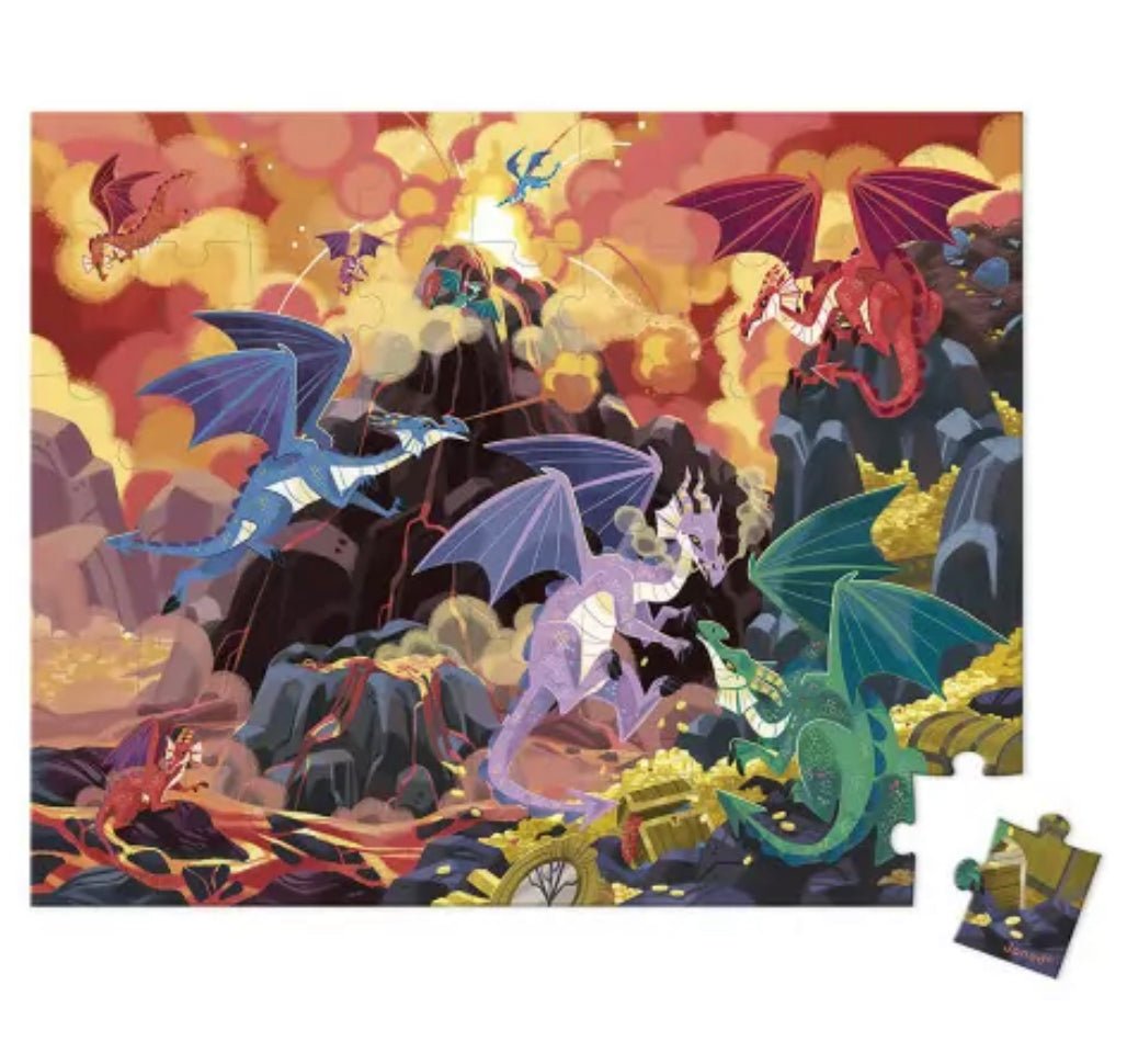 Casse-tête Terre de dragons 54 morceaux - Janod - Boutique friperie le placard de Jeanne et cie