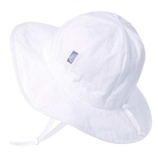 Chapeau Floppy ajustable - Blanc cotelé -Jan&Jul - Boutique friperie le placard de Jeanne et cie