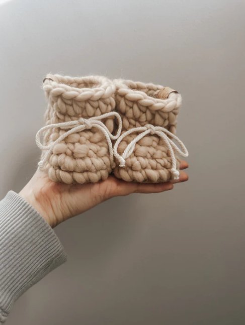 Chaussons en laine - AMANDE - Les petits tousi - Boutique friperie le placard de Jeanne et cie