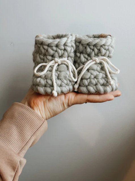 Chaussons en laine - MIST - Les petits tousi - Boutique friperie le placard de Jeanne et cie