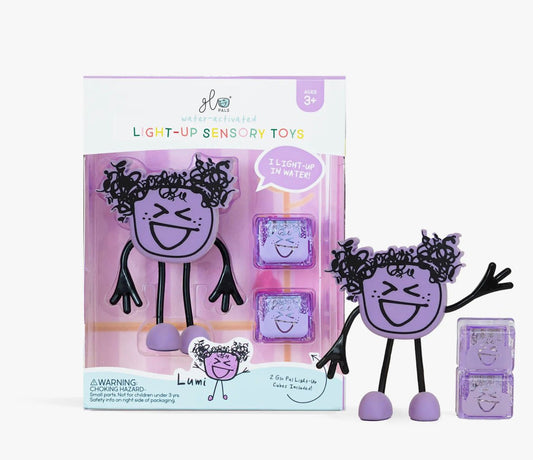 Cubes lumineux et personnage pour le bain mauve Lumi Glo pals - Boutique friperie le placard de Jeanne et cie