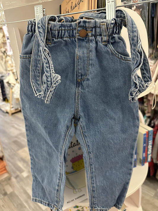jeans bretelle 18-24 m - Boutique friperie le placard de Jeanne et cie