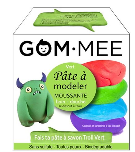 Pâte à modeler moussante Corps Troll vert - Gommee - Boutique friperie le placard de Jeanne et cie