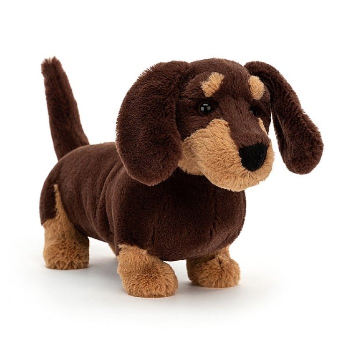 Peluche Chien Saucisse Otto - Boutique friperie le placard de Jeanne et cie