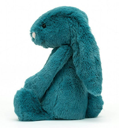 Peluche Lapin bleu-vert bashful moyen Jellycat - Boutique friperie le placard de Jeanne et cie