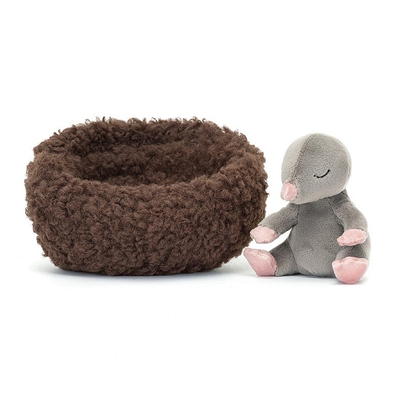 Peluche Taupe - hibernating mole Jellycat - Boutique friperie le placard de Jeanne et cie