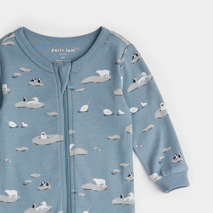 Pyjama bleu clair à imprimés d’iceberg - Petit Lem - Boutique friperie le placard de Jeanne et cie