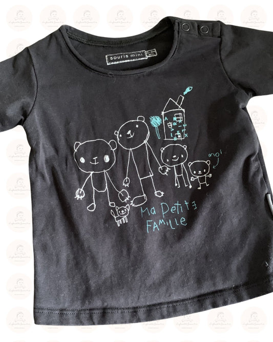 T-shirt souris mini 0-3m - Boutique friperie le placard de Jeanne et cie