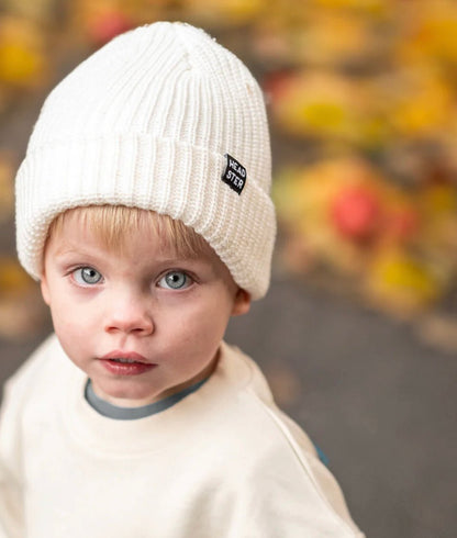 Tuque Minimale enfants blanc - Headster - Boutique friperie le placard de Jeanne et cie