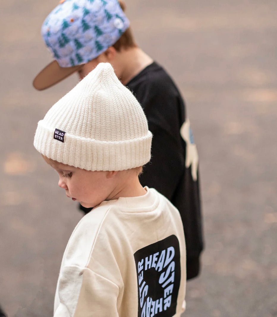 Tuque Minimale enfants blanc - Headster - Boutique friperie le placard de Jeanne et cie