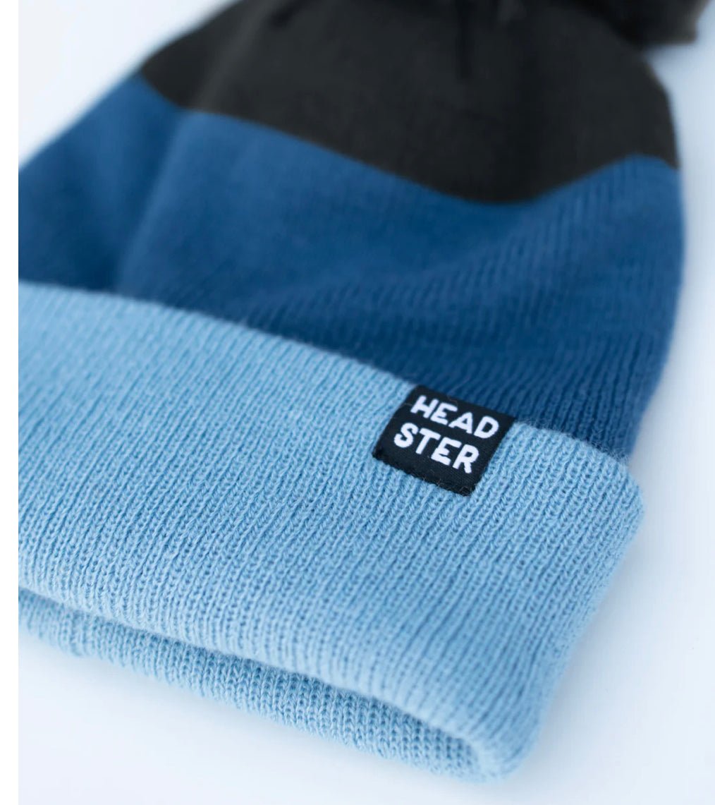 Tuque tricolore enfants bleu indigo - Headster - Boutique friperie le placard de Jeanne et cie